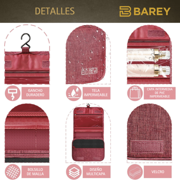 Neceser De Viaje Porta Cosmetico Bolso Organizador De Baño - Image 16