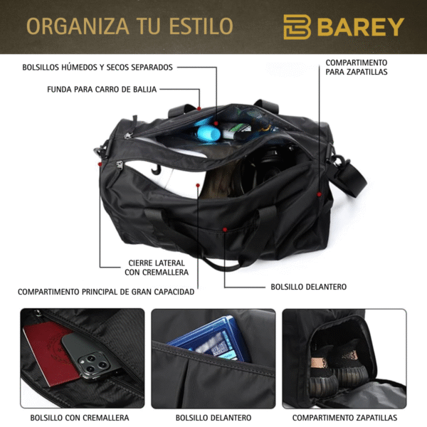 Bolso Deportivo - Viaje - Bolsillo para humedo - Seco - Zapatillas - Image 3
