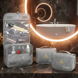 Neceser De Viaje Porta Cosmetico Bolso Organizador De Baño Gris