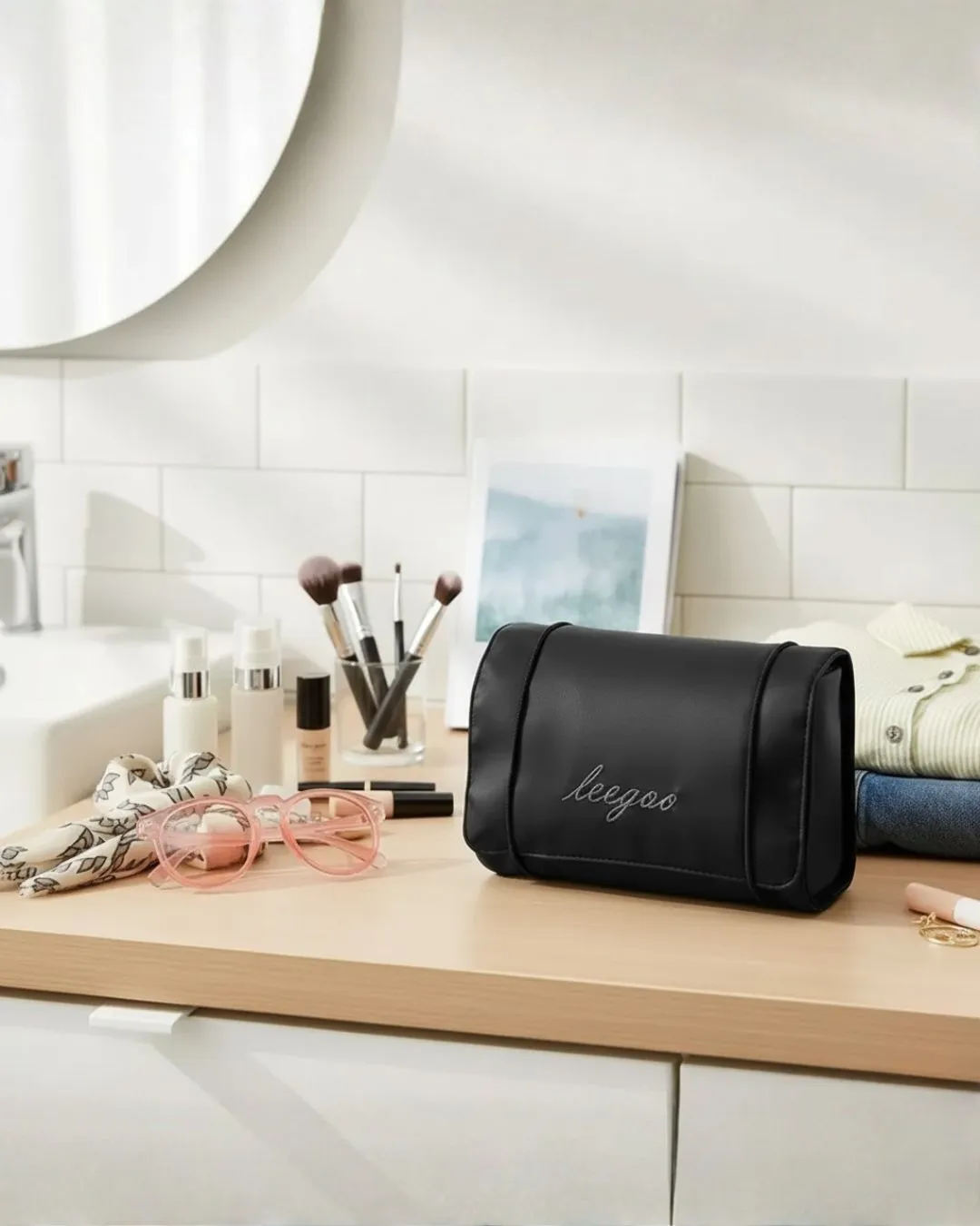 Organizador De Cosméticos De Viaje 4 Compartimientos Negro - Image 2