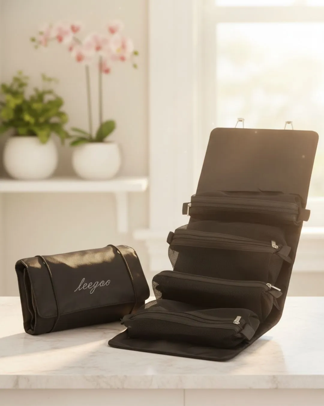 Organizador De Cosméticos De Viaje 4 Compartimientos Negro - Image 10