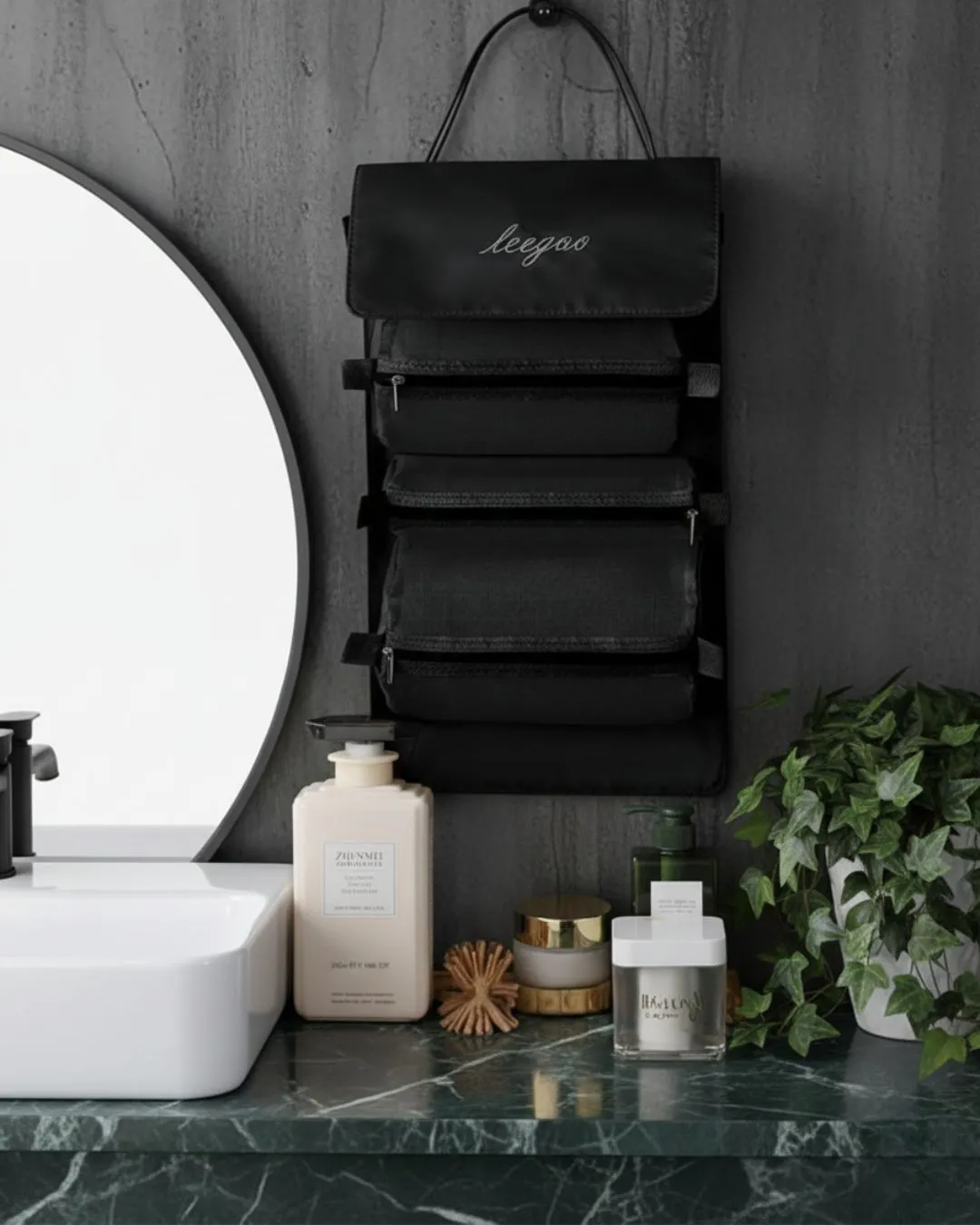 Organizador De Cosméticos De Viaje 4 Compartimientos Negro