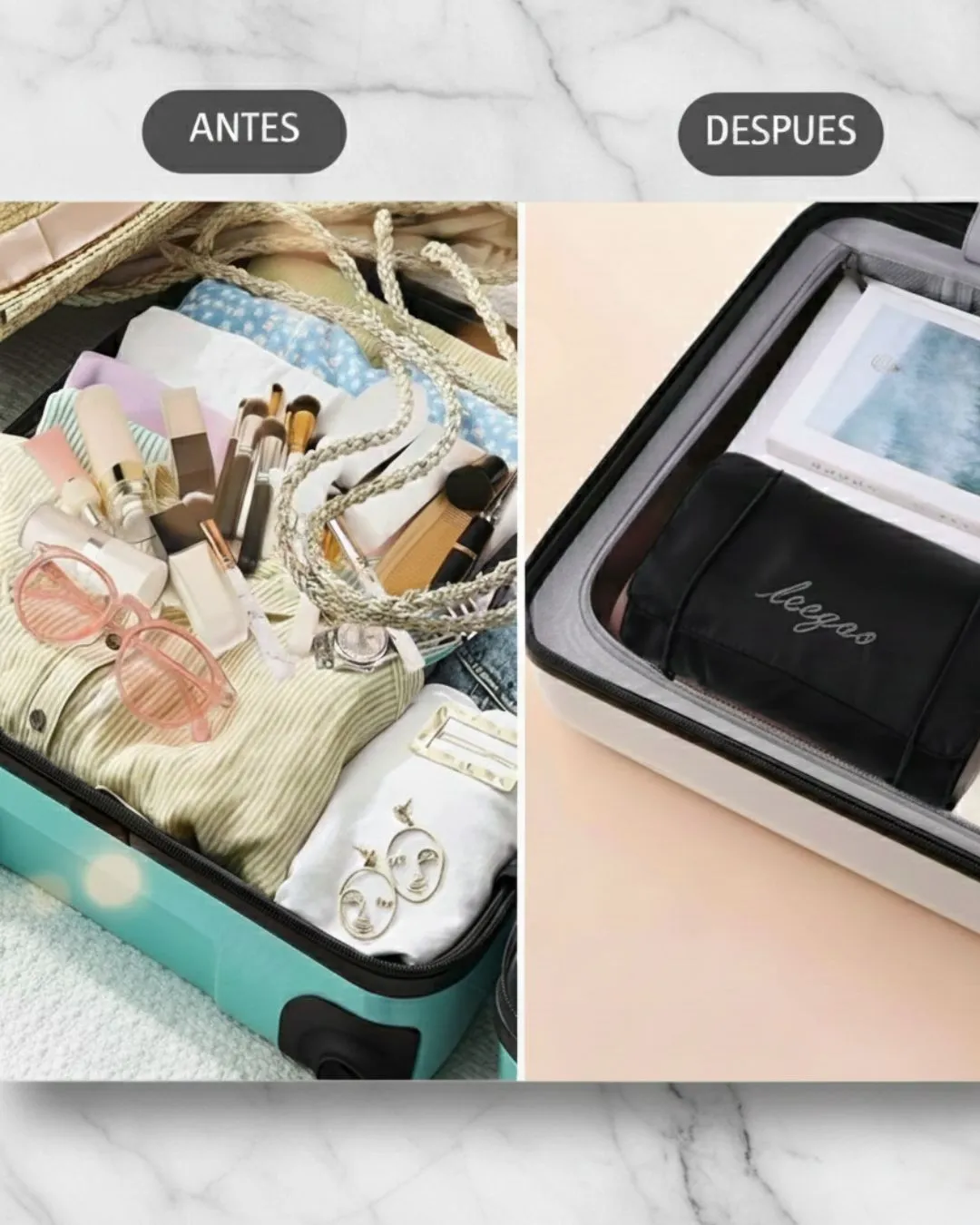 Organizador De Cosméticos De Viaje 4 Compartimientos Negro - Image 6