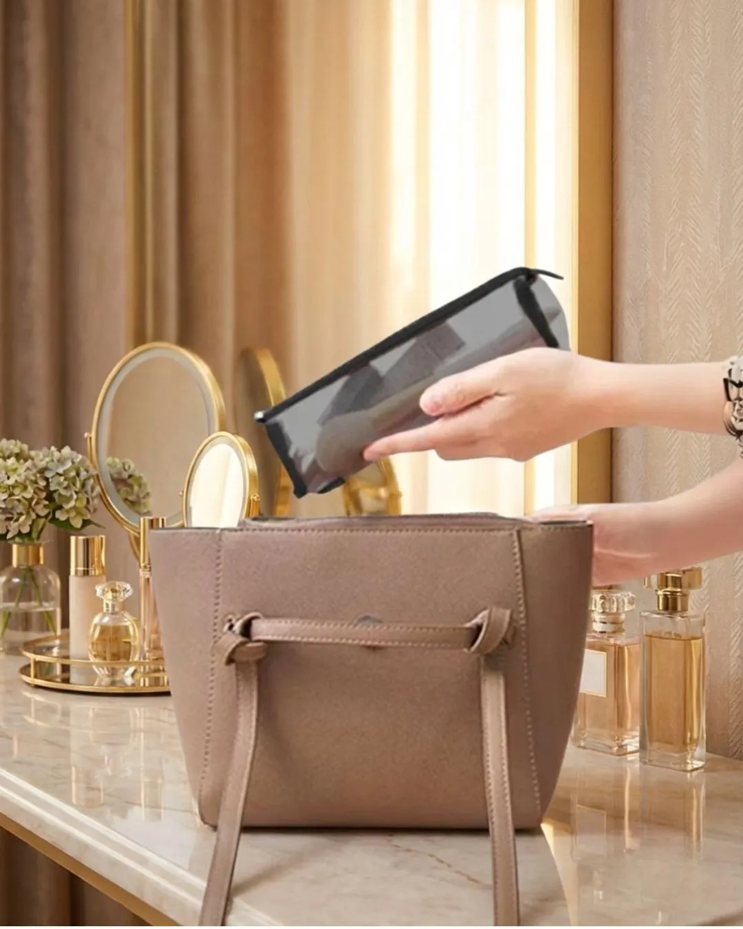 Organizador De Cosméticos De Viaje 4 Compartimientos Negro - Image 5