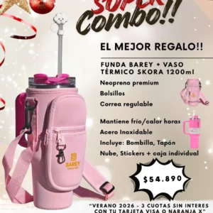 COMBO Funda BAREY + Vaso Térmico SKORA c/ Bombilla 1200ml