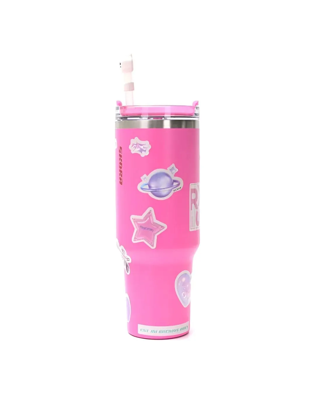 Vaso Térmico SKORA con Bombilla y Tapón Nube 1200ml - Fucsia - Image 8