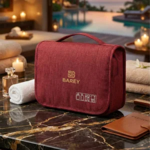 Neceser De Viaje Porta Cosmetico Bolso Organizador De Baño Borgoña