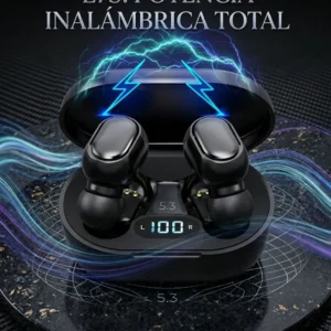 Auriculares Inalámbricos E7S Bluetooth 5.3 con Display LED Negro