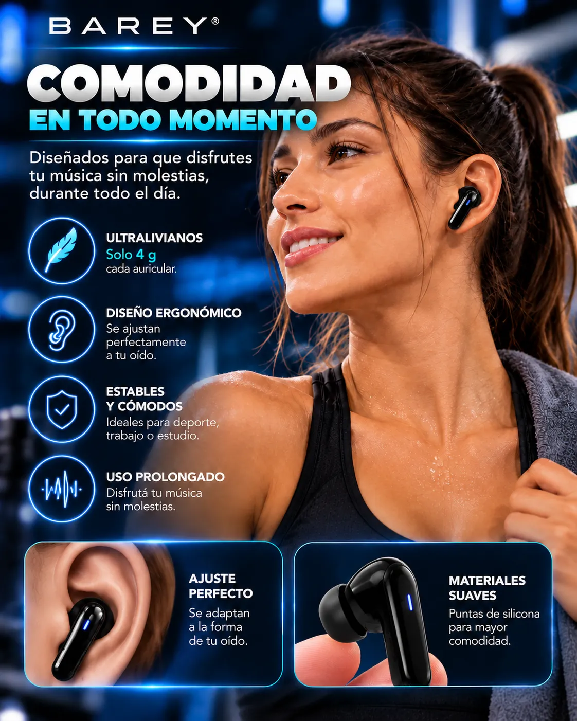 Auriculares Inalámbricos Bluetooth 5.4 K06-TWS con Display LED Negro - Image 6