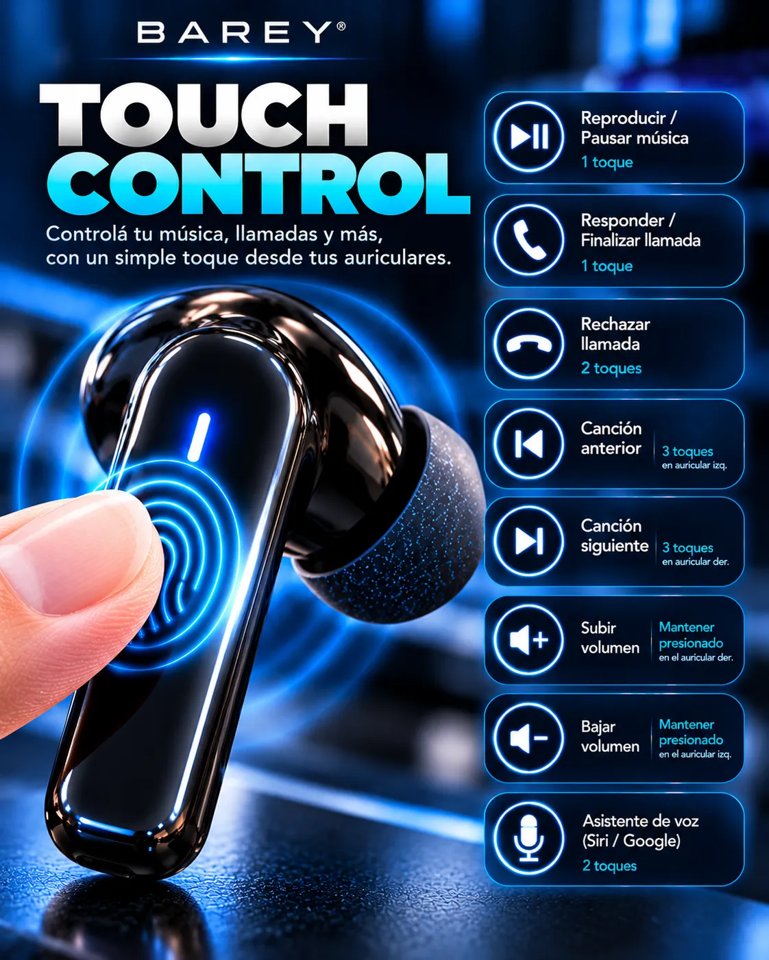 Auriculares Inalámbricos Bluetooth 5.4 K06-TWS con Display LED Negro - Image 7