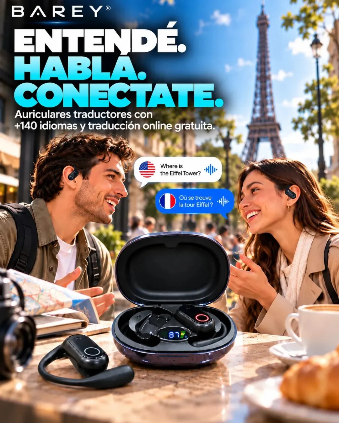 Auriculares Traductores Bluetooth 6.1 YYK-Q17 - BAREY